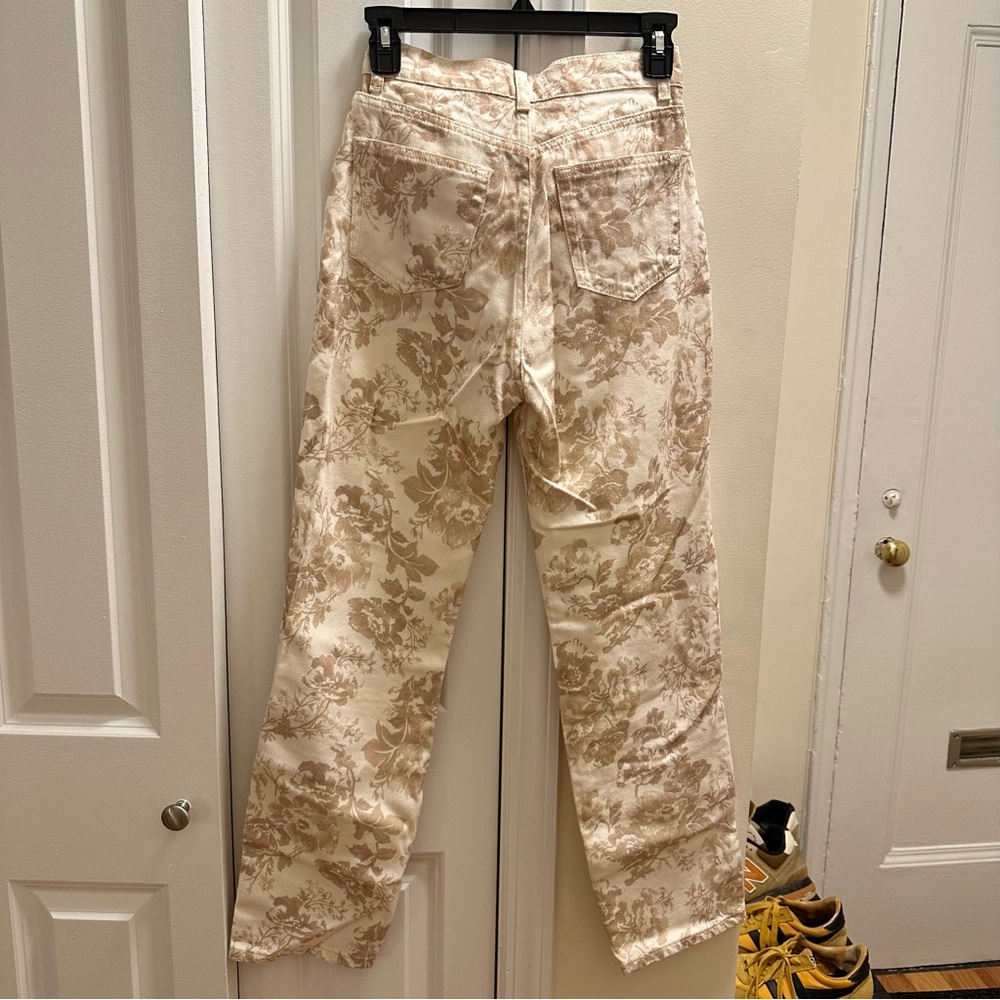 Reformation Cynthia Patterned Straight Leg Jeans in Abalone - Picture 8 of 9
